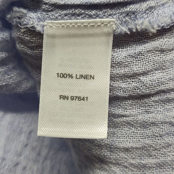 J. Jill Pure Jill Linen Top Women Size M Blue Sleeveless Sheer Breathable Casual - Picture 7 of 8